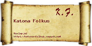 Katona Folkus névjegykártya